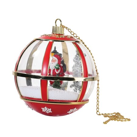 Hangende Sneeuwglobe met Kerstman - D 30 x H 33,3 cm - afbeelding 2