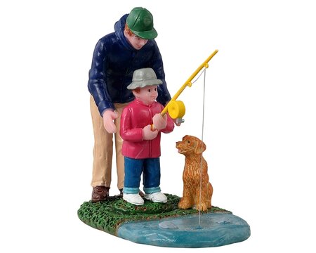 His First Fishing Lesson - Lemax kerstfiguren