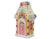 Huis polyresin l16b12h28.5cm roze