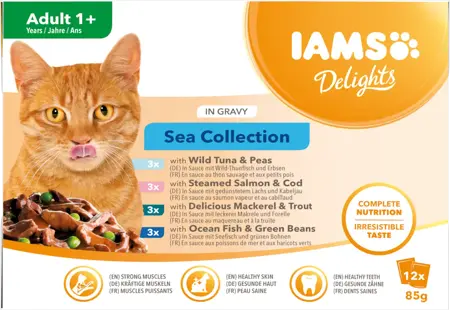 Iams Delights Pouch Sea Coll Gravy Mp 12X85Gr