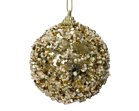 Kerstbal foam d8cm licht goud - afbeelding 1