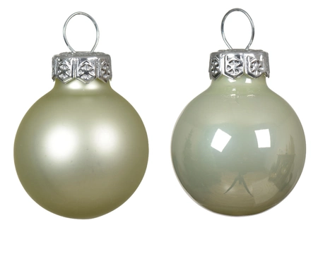 Kerstbal glas d2.5cm wit mint 24st - afbeelding 2