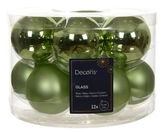 Kerstbal glas d5cm groene thee 12st - afbeelding 1