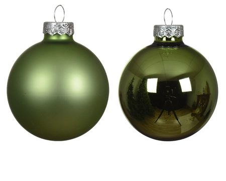 Kerstbal glas d5cm groene thee 12st - afbeelding 2