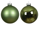 Kerstbal glas d6cm groene thee 10st - afbeelding 2