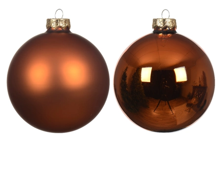 Kerstbal glas d6cm warme cider 10st - afbeelding 2