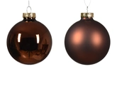 Kerstbal glas d7cm espresso ass 8st - afbeelding 2