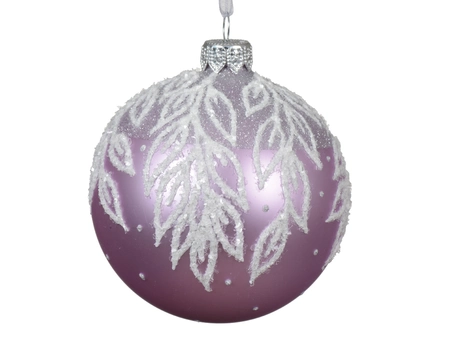 Kerstbal glas d8cm fris lila