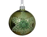 Kerstbal glas d8cm groene thee