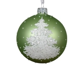 Kerstbal glas d8cm groene thee