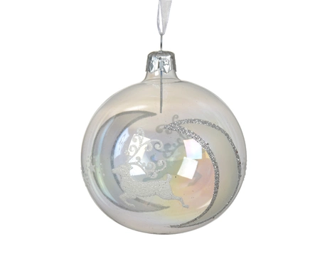 Kerstbal glas d8cm iris transparant