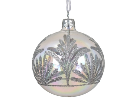 Kerstbal glas d8cm iris transparant