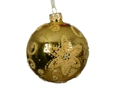 Kerstbal glas d8cm licht goud