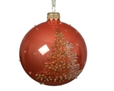 Kerstbal glas d8cm pompoen