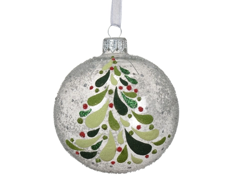 Kerstbal glas d8cm transparant