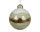 Kerstbal glas d8cm wwit 3st - afbeelding 2