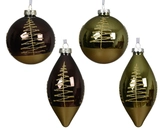 Kerstbal glas d8l8cm a4 - afbeelding 1