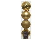 Kerstbal plc d10cm goud ass 4st - afbeelding 1