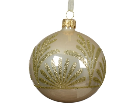 Kerstballen glas d8cm parel