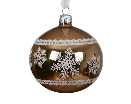 Kerstballen glas d8cm pec.brn