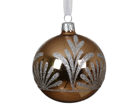 Kerstballen glas d8cm pec.brn