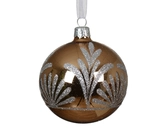 Kerstballen glas d8cm pec.brn