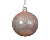 Kerstballen glas d8cm poederroze