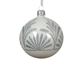 Kerstballen glas d8cm winterwit