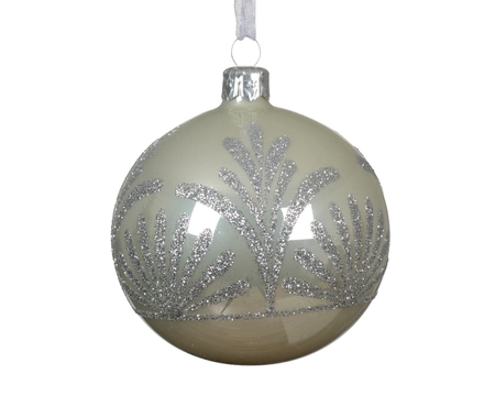 Kerstballen glas d8cm wit mint