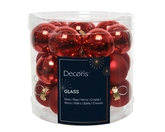 Kerstballen glas shiny-matt mix dia2.50cm kerstrood - afbeelding 1