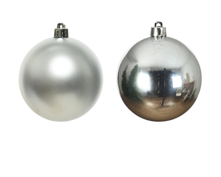 Kerstballen glas shiny-matt mix dia2.50cm zilver - afbeelding 2