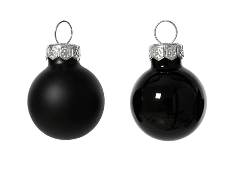 Kerstballen glas shiny- matt mix dia2.50cm zwart - afbeelding 2