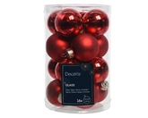 Kerstballen glas shiny-matt mix dia3.50cm kerstrood