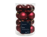 Kerstballen glas shiny-matt mix dia3.50cm ossenbloed