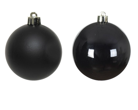 Kerstballen glas shiny-matt mix dia3.50cm zwart - afbeelding 2