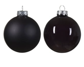 Kerstballen glas shiny- matt mix dia5cm zwart - afbeelding 2