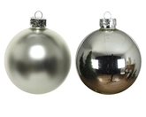 Kerstballen glas shiny-matt mix dia6cm zilver - afbeelding 2