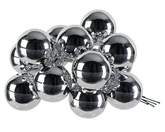 Kerstballen op draad glas shiny dia2.50cm zilver - afbeelding 2