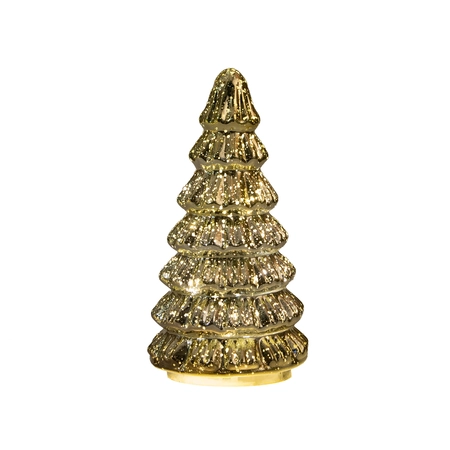 Kerstboompje 10led 18.5x9.5cm goud - afbeelding 2