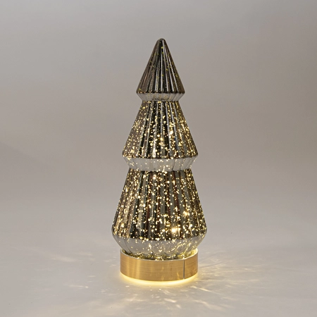 Kerstboompje 10led 23.5x10cm antr - afbeelding 3