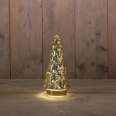 Kerstboompje 10led 24.5x10.5cm goud - afbeelding 2