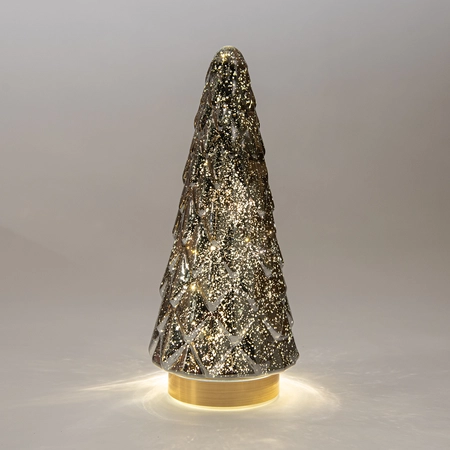 Kerstboompje 10led 28.5x13cm antr - afbeelding 3