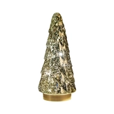 Kerstboompje 10led 28.5x13cm goud - afbeelding 1