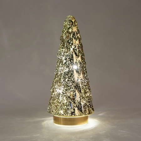 Kerstboompje 10led 28.5x13cm goud - afbeelding 3