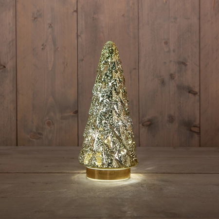 Kerstboompje 10led 28.5x13cm goud - afbeelding 2