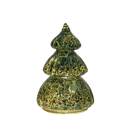 Kerstboompje glas 15x8cm groen - afbeelding 1