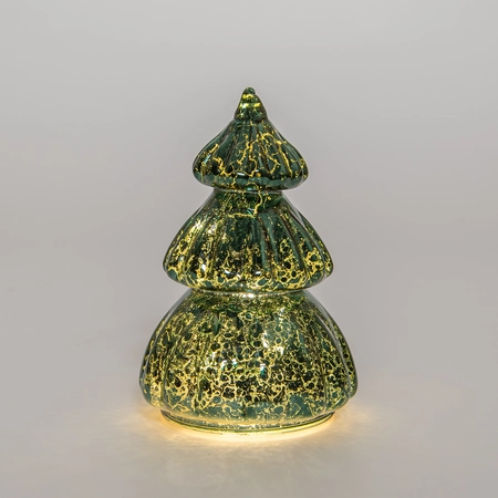 Kerstboompje glas 15x8cm groen - afbeelding 3