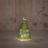 Kerstboompje glas 17.5x10.5cm groen - afbeelding 2