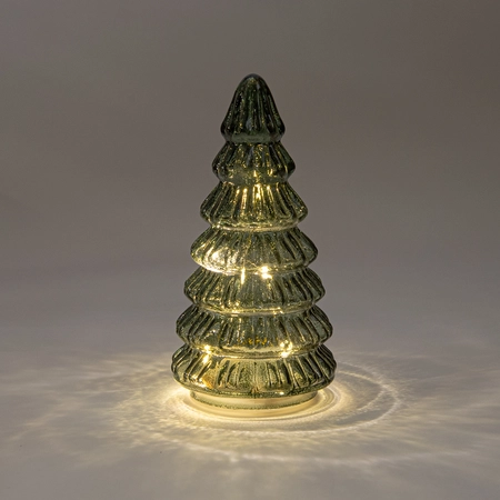 kerstboompje glas 18.5x9cm groen - afbeelding 3