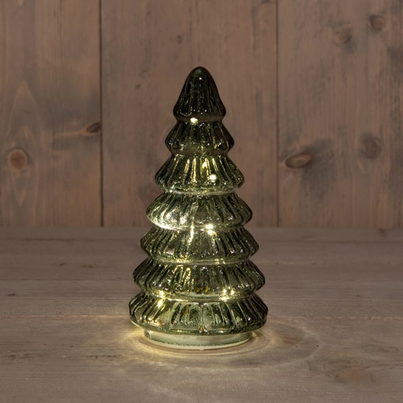 kerstboompje glas 18.5x9cm groen - afbeelding 2